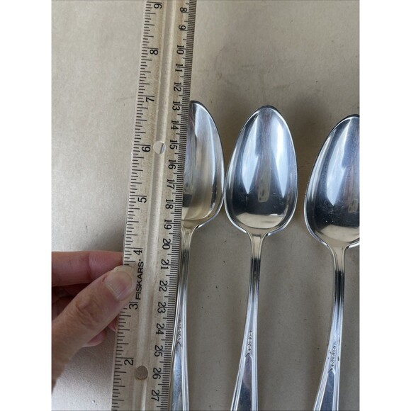 5 Gorham Vanity Fair EP Pat 1923 S Oval Spoon Silver Plate Flatware 7 1/8” EUC - Picture 3 of 4